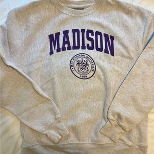 J. America James Madison University Gray Crewneck sweatshirt